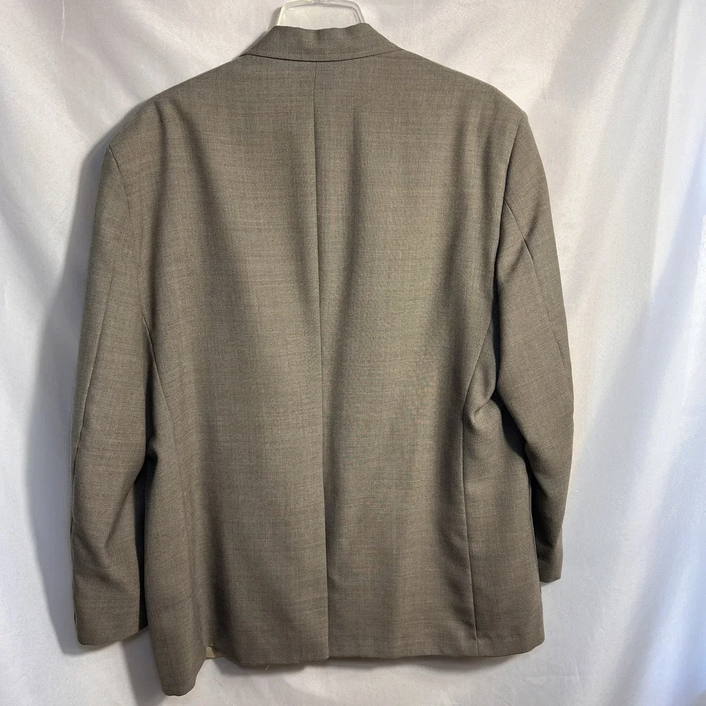 Vintage Lands' End Mens Blazer 44R Wool Blend Made USA Brown Tan Sport Coat